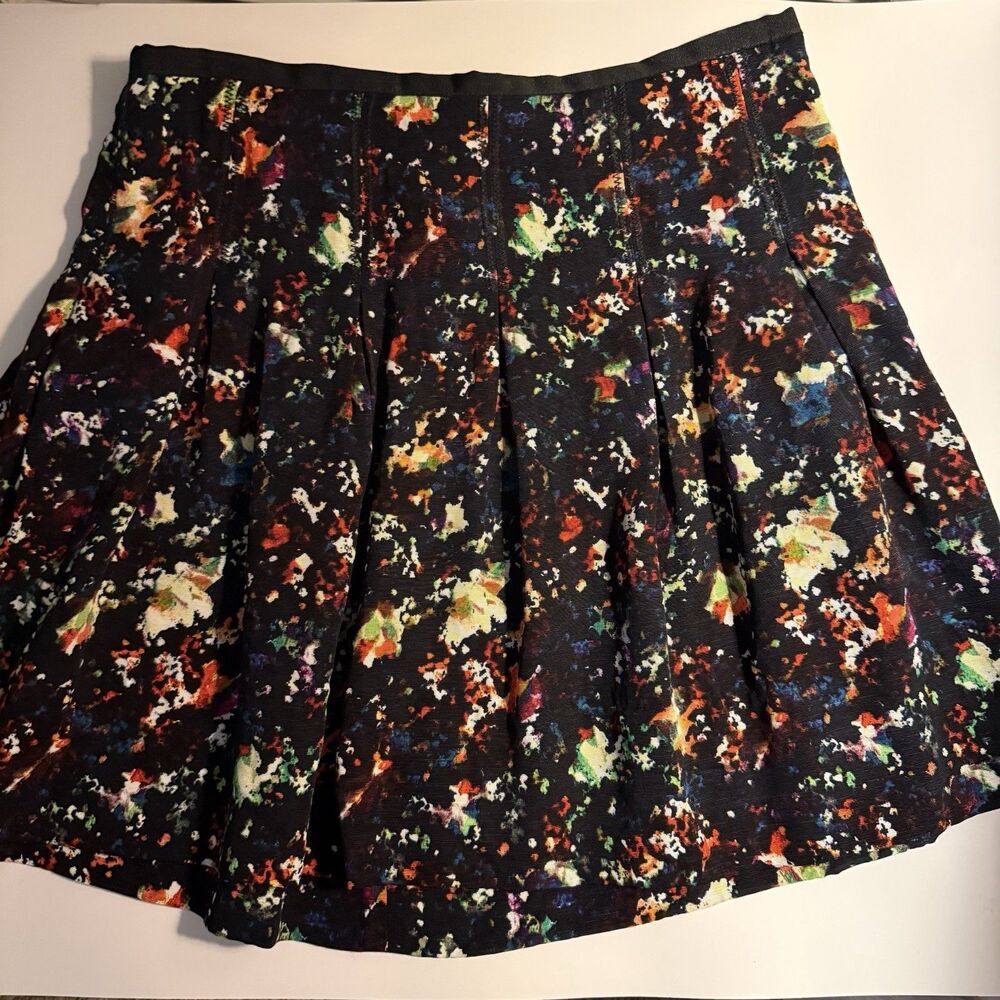 GAP Black Multicolor Confetti Pleated Skater Skirt Size 10 Y2K